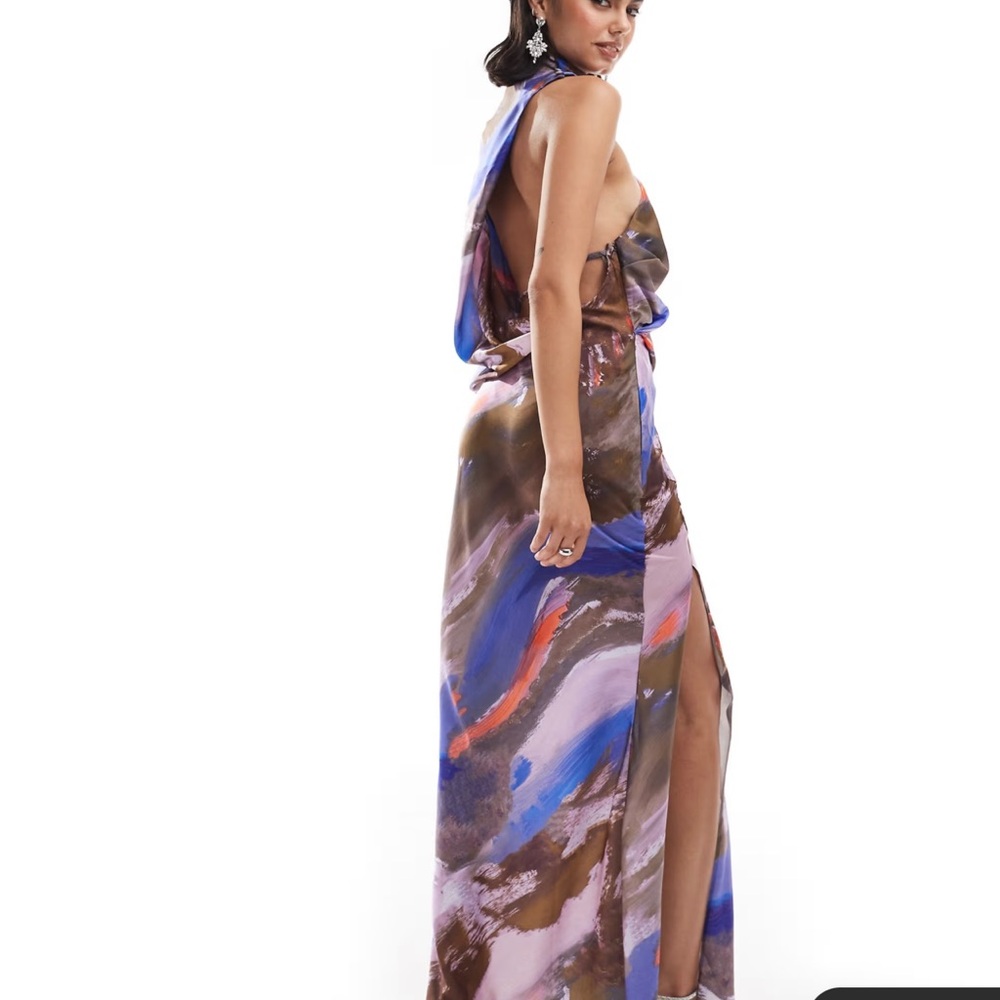 ASOS Multicolor Abstract Maxi Dress